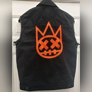 CULT OF INDIVIDUALITY SHIMUCHAN LOGO  MEN'S BLACK COTTON ZIP UP VEST SIZE M NWOT